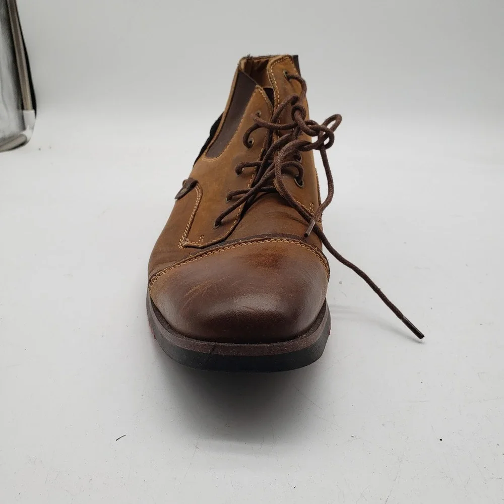 Steve Madden Murdock Boots Mens Size 10 Brown Leather Chukka Casual‎ Cap Toe